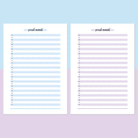 One Daily Proud Moment Template - Aqua and Light Purple