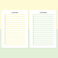 One Daily Proud Moment Template - Light Yellow and Light Green