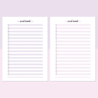 One Daily Proud Moment Template - Lavendar and Bright Pink