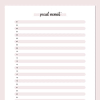 One Daily Proud Moment Template - Pink