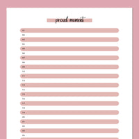 One Daily Proud Moment Template - Red