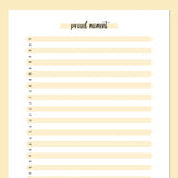 One Daily Proud Moment Template - Yellow