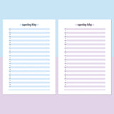 One Daily Supporting Belief Template - Aqua and Light Purple