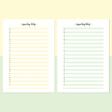 One Daily Supporting Belief Template - Light Yellow and Light Green