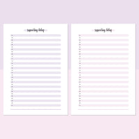 One Daily Supporting Belief Template - Lavendar and Bright Pink