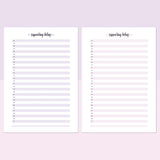 One Daily Supporting Belief Template - Lavendar and Bright Pink