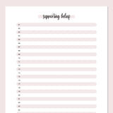 One Daily Supporting Belief Template - Pink