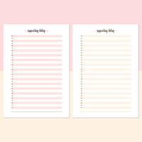 One Daily Supporting Belief Template - Salmon Red and Bright Orange