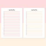 One Daily Supporting Belief Template - Salmon Red and Bright Orange