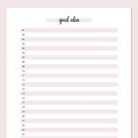 One Good Idea Template - Pink