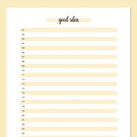 One Good Idea Template - Yellow