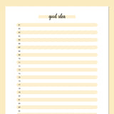 One Good Idea Template - Yellow