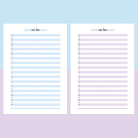 One Line A Day Template - Aqua and Light Purple