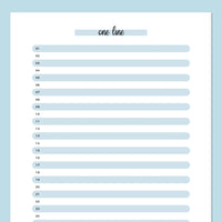 One Line A Day Template - Blue