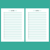 One Line A Day Template - 2 Version Overview