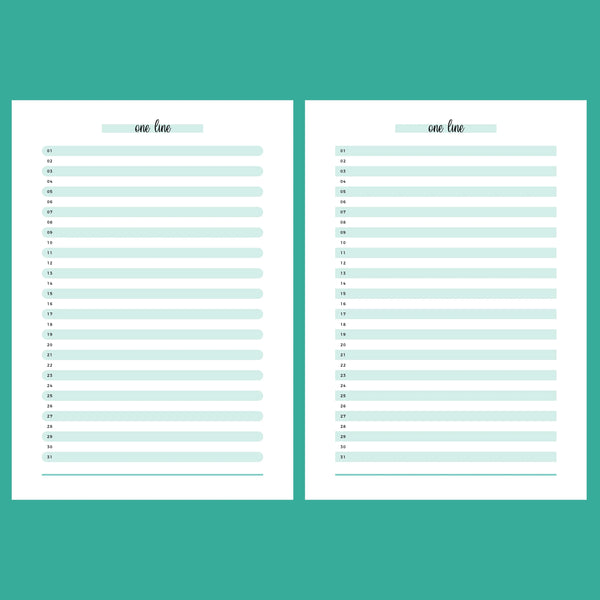 One Line A Day Template | Instant Download | Printable PDF – Plan Print ...