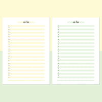 One Line A Day Template - Light Yellow and Light Green