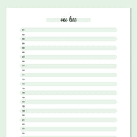 One Line A Day Template - Green