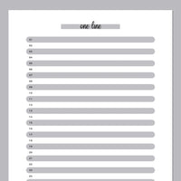 One Line A Day Template - Grey