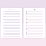 One Line A Day Template - Lavendar and Bright Pink