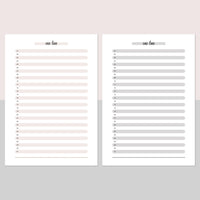 One Line A Day Template - Light Brown and Light Grey