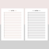 One Line A Day Template - Light Brown and Light Grey