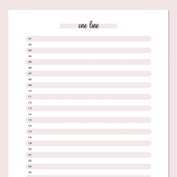 One Line A Day Template - Pink