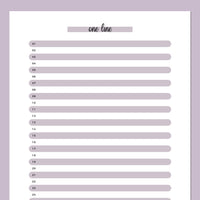 One Line A Day Template | Instant Download | Printable PDF – Plan Print ...