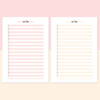 One Line A Day Template - Salmon Red and Bright Orange