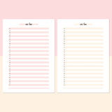 One Line A Day Template - Salmon Red and Bright Orange