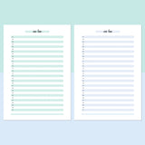 One Line A Day Template - Teal and Light Blue