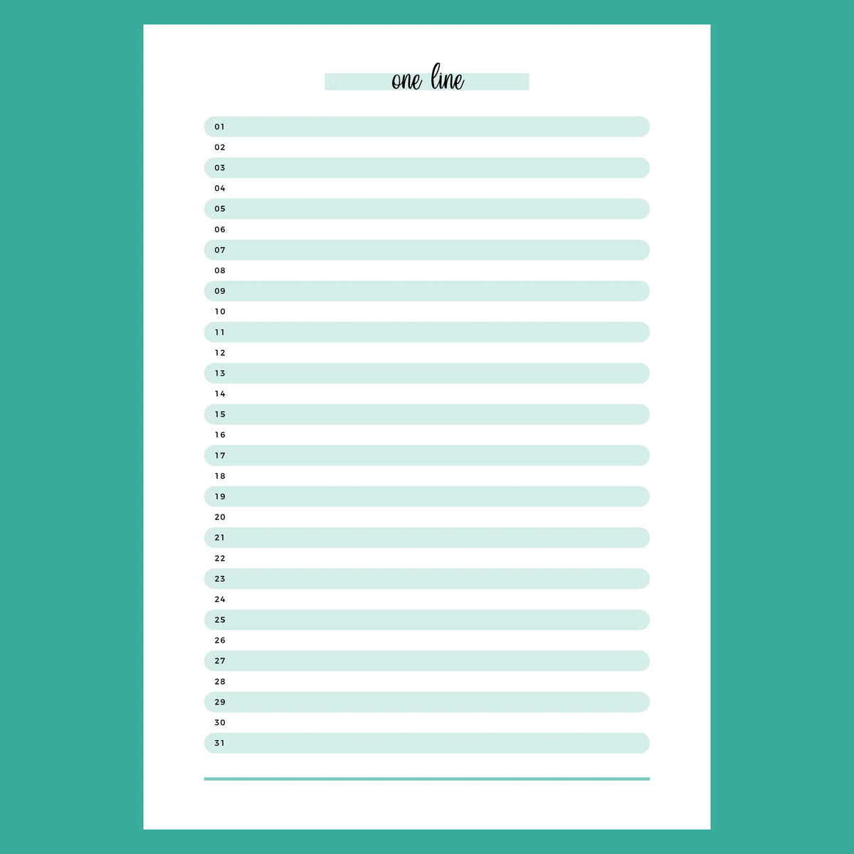 One Line A Day Template | Instant Download | Printable PDF – Plan Print ...