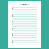 One Line A Day Template - Version 1 Full Page View