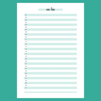 One Line A Day Template - Version 2 Full Page View