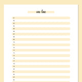 One Line A Day Template - Yellow