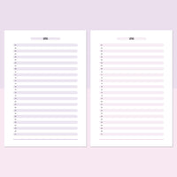 One Litte Win Daily Template - Lavendar and Bright Pink