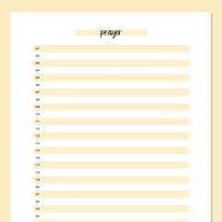 One Prayer Per Day Template - Yellow