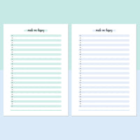 One Thing That Made Me Happy Template - Teal and Light Blue