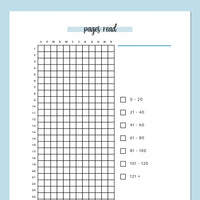 Page Reading Tracker Journal - Blue
