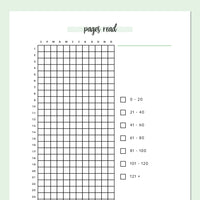 Page Reading Tracker Journal - Green