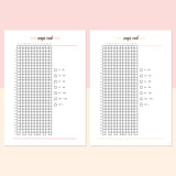 Page Reading Tracker Journal - - Salmon Red and Light Orange