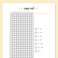 Page Reading Tracker Journal - Yellow