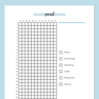 Period Tracker Printable - Blue