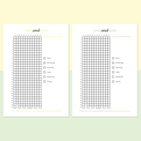 Period Tracker Printable- Bright Yellow and Light Green