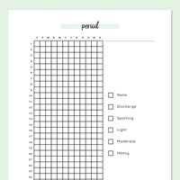 Period Tracker Printable - Green