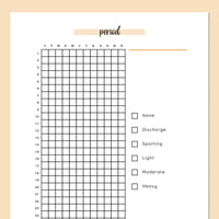 Period Tracker Printable - Orange