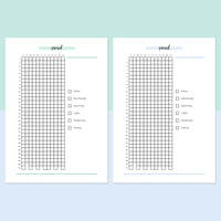 Period Tracker Printable - Teal and Light Blue