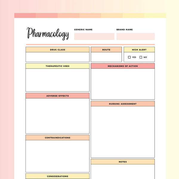 Pharmacology Template Printable | Instant Download PDF | A4 and US Letter – Plan Print Land pharmacology-template-printable-instant-download-pdf-a4-and-us-letter-plan-print-land