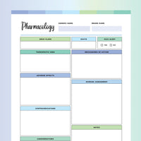 Pharmacology Template Printable - Ocean
