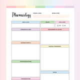 Pharmacology Template Printable - Rainbow